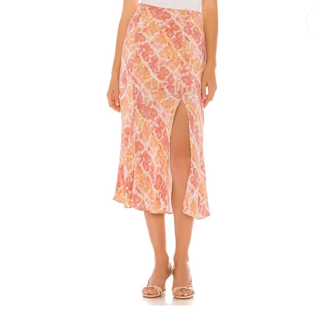 NWT LOVERS + FRIENDS Ethan Midi Snake Print Skirt